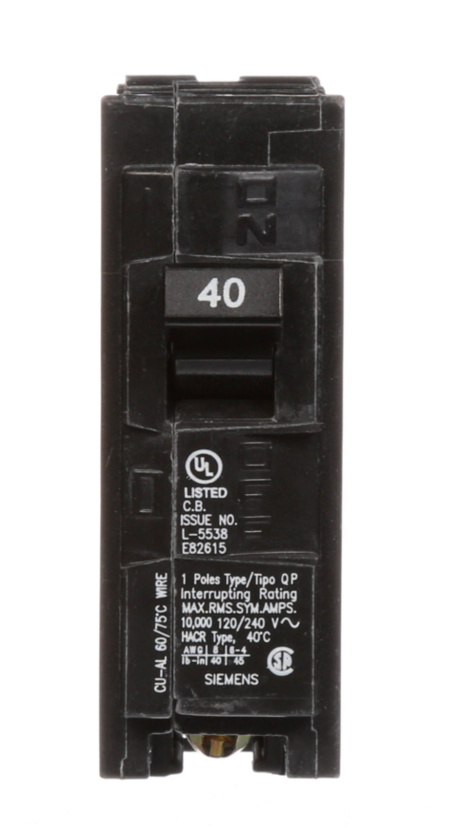 SEIMENS Q140 Single-Pole 40 Amp Plug-in Circuit Breaker