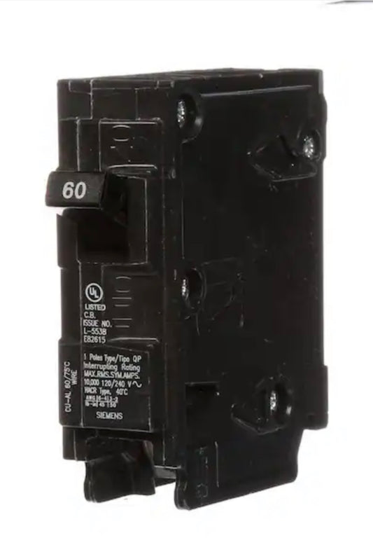 SEIMENS Q160 Single Pole 60 Amp, 120-Volt type QP Plug-in Circuit Breaker