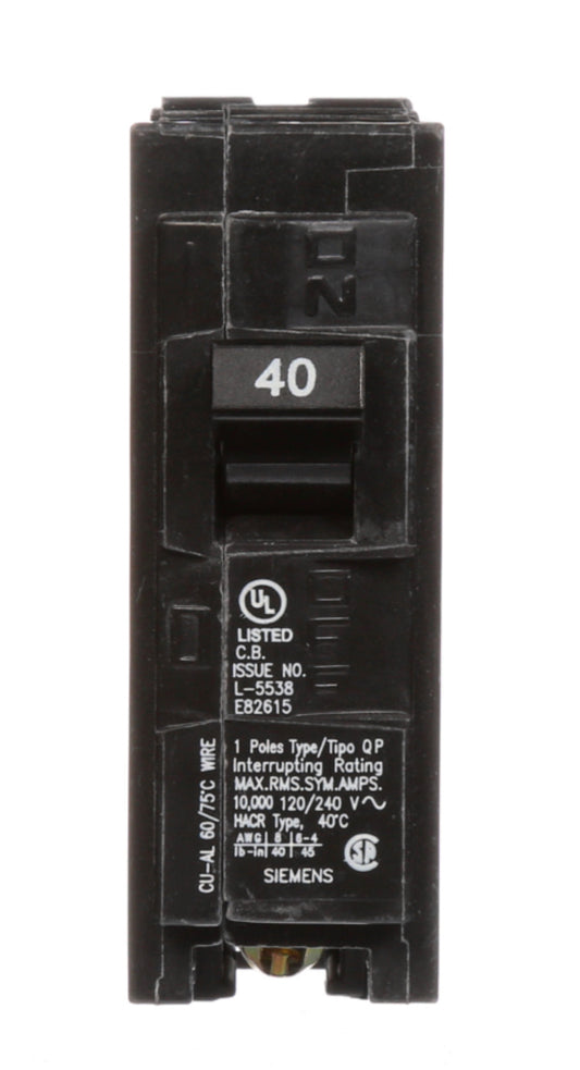 SEIMENS Q140 Single-Pole 40 Amp  Plug-in Circuit Breaker